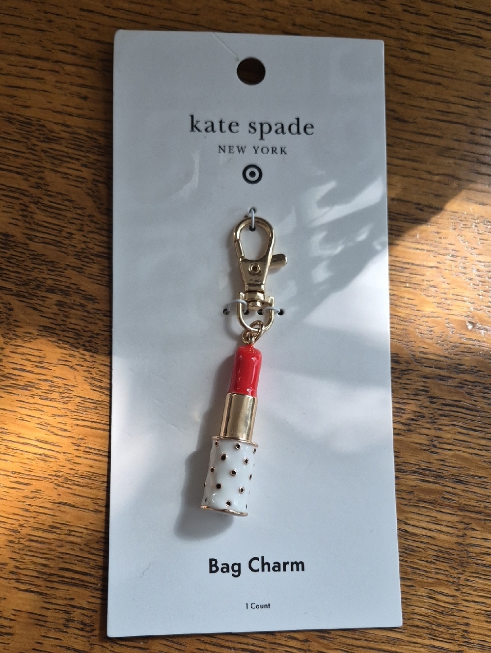 kate spade Red and White Lipstick Bag Charm